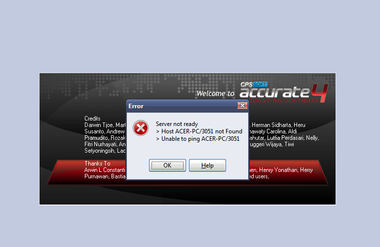 Server Not Ready ACCURATE Accounting Software