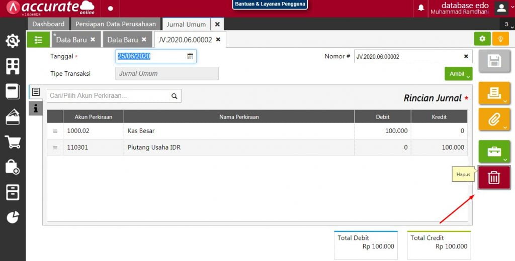 Cara Mengedit Dan Menghapus Transaksi Jurnal Umum Di Accurate Online